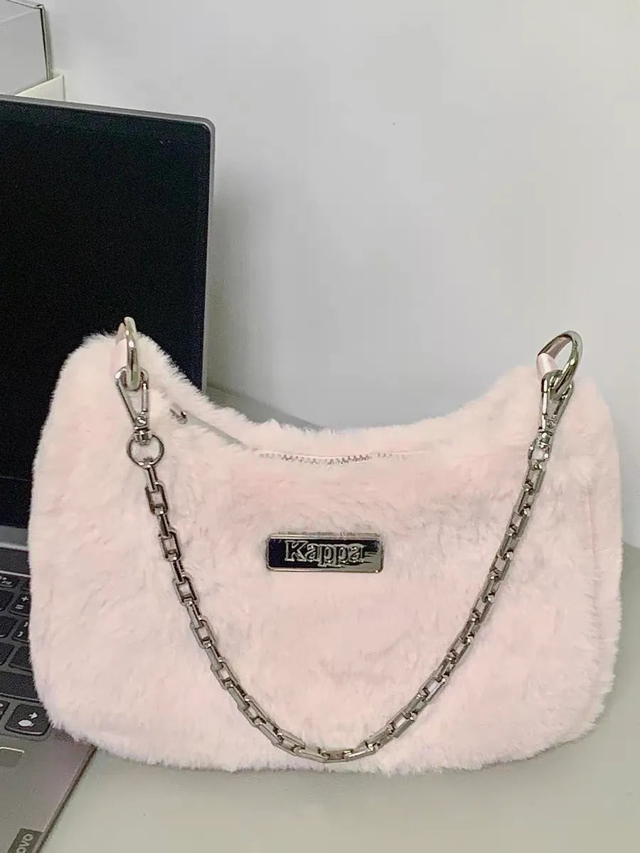 KAPPA FUR SHOULDER BAG | PINK ( 滑面毛毛 )