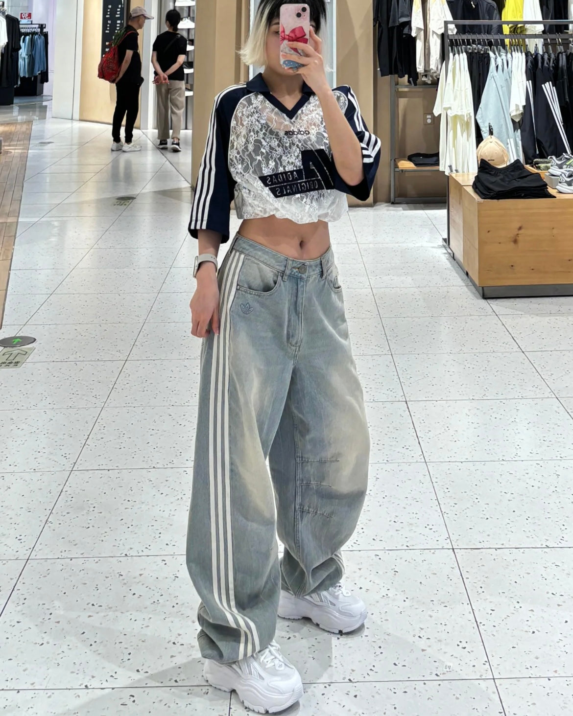 ADIDAS LACE SPORT TEE | 2 COLORS