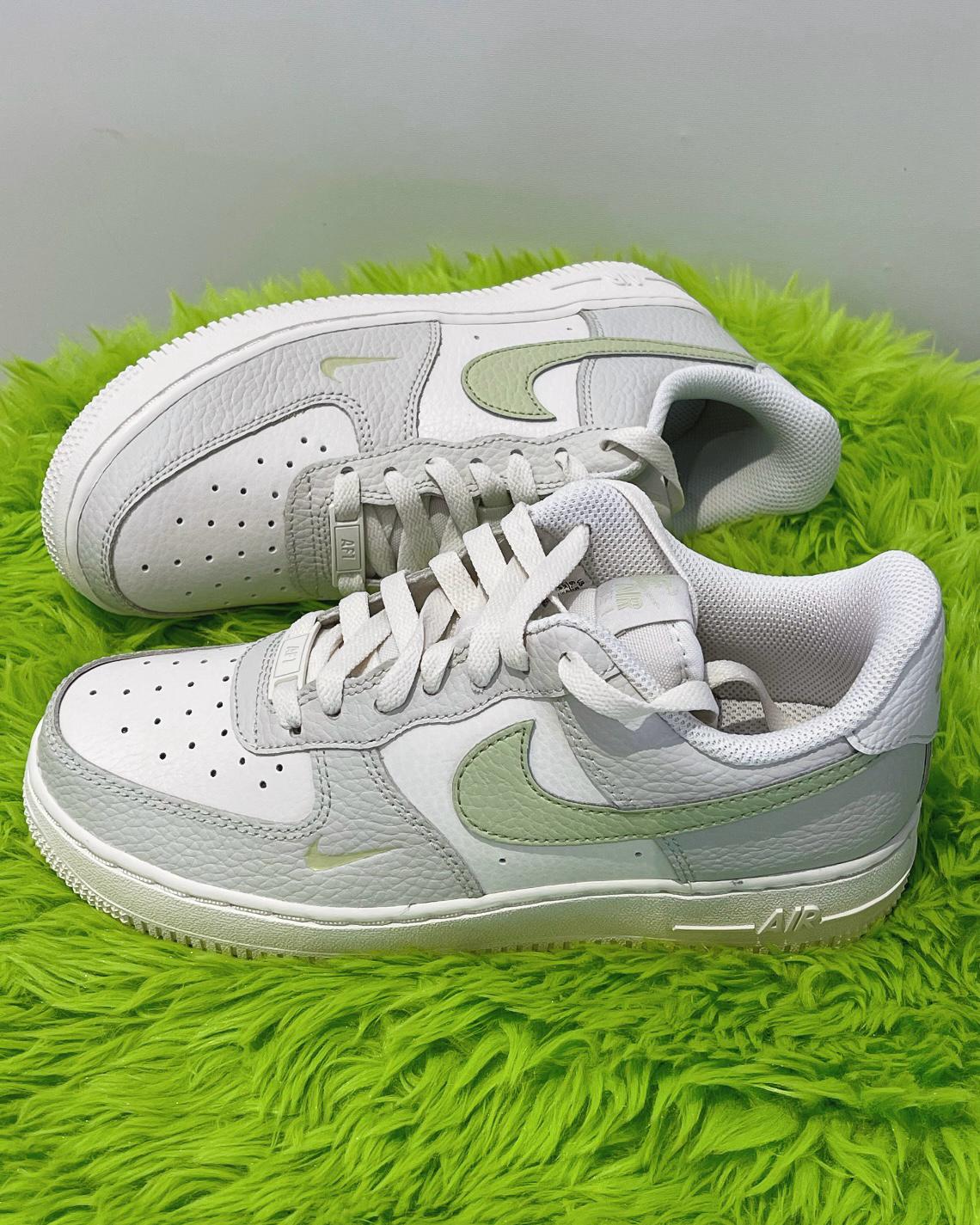 NIKE AIR FORCE 1 MINI SWOOSH | GREY PASTEL MINT