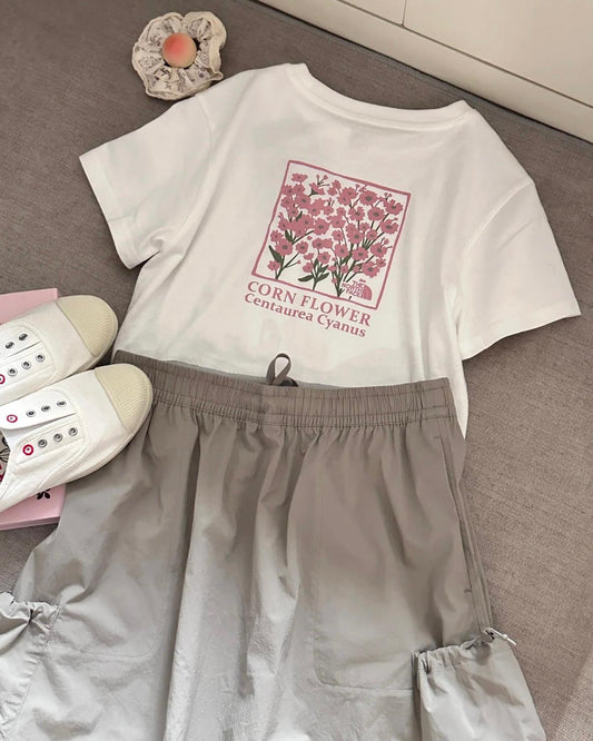 THE NORTH FACE CROP FLOWER TEE | 5 COLORS