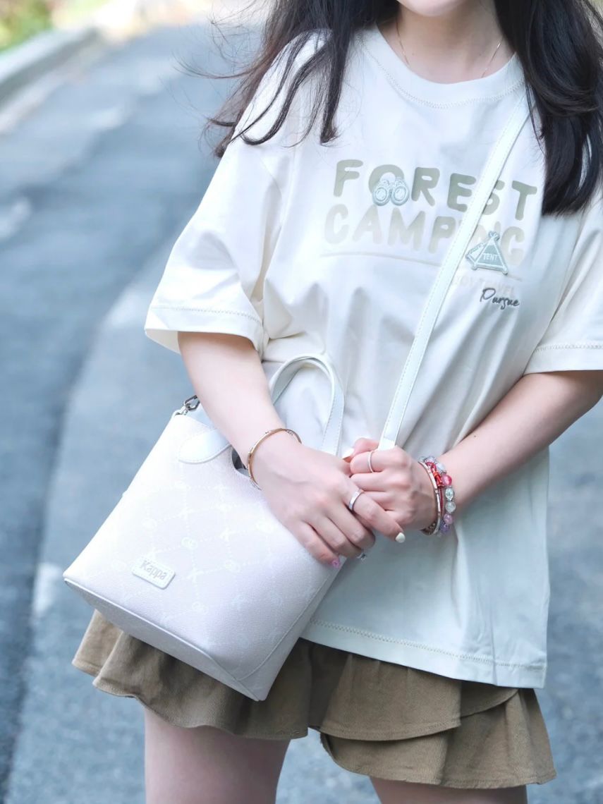 KAPPA MONOGRAM BUCKET BAG | BEIGE PINK