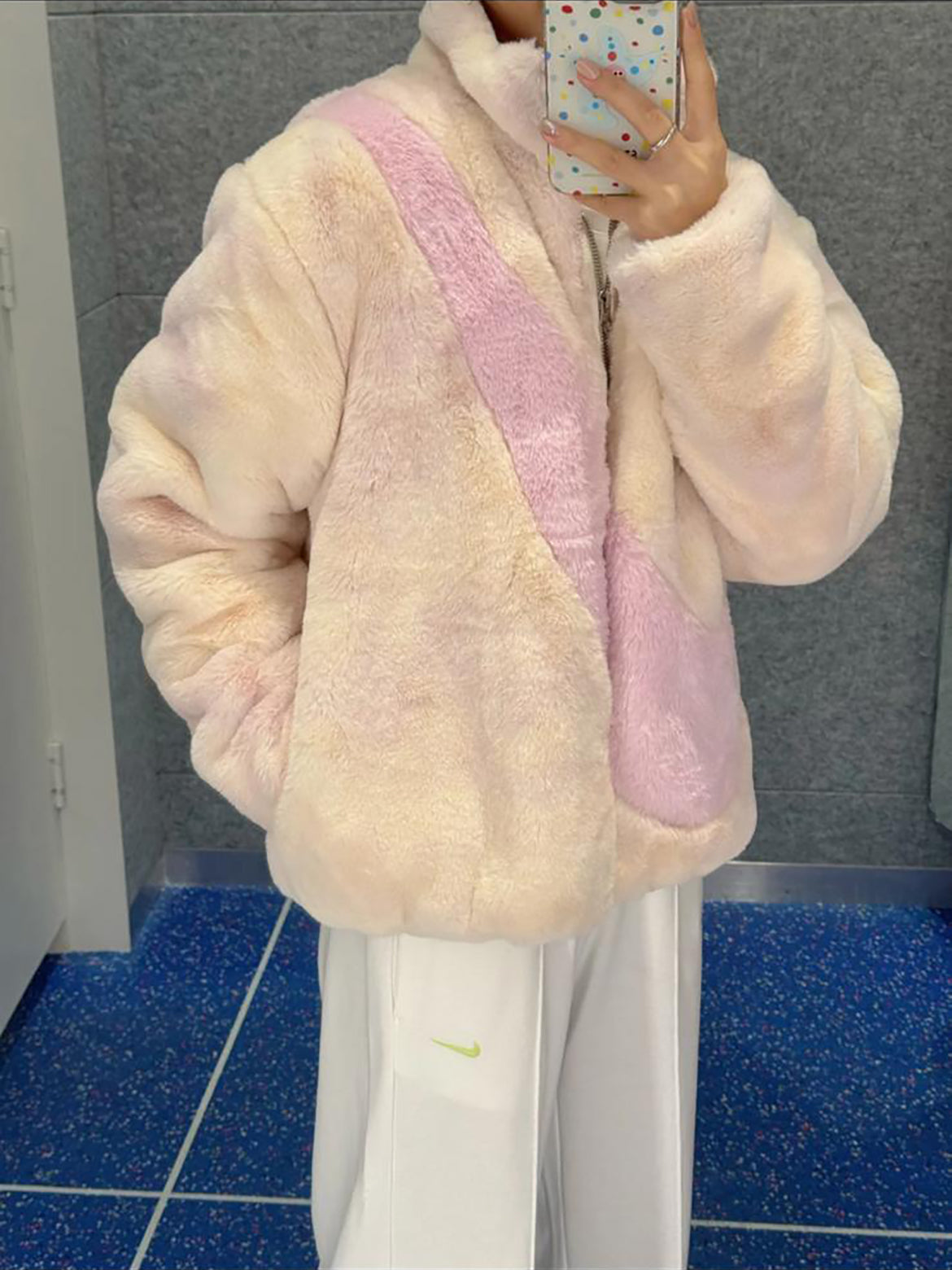 NIKE NSW BIG SWOOSH FUR JACKET ( 滑面毛毛外套 )
