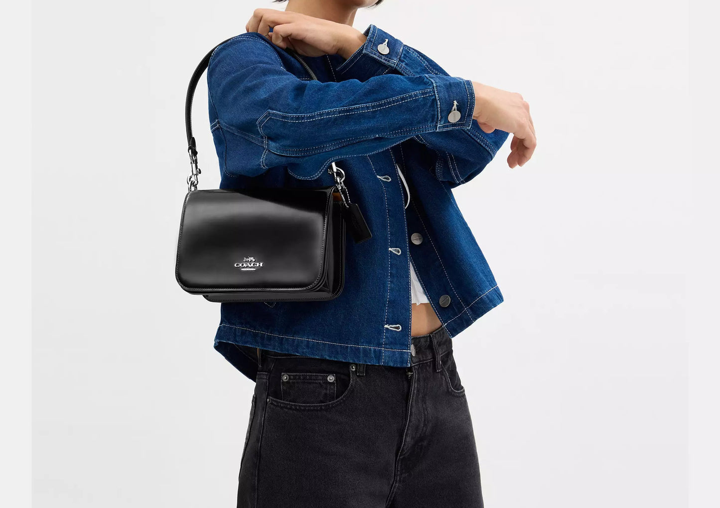 COACH 2WAY LEATHER SHOULDER BAG | 3 COLORS