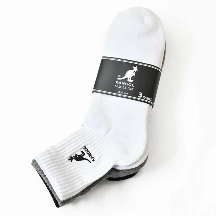 KANGOL SOCKS 23-25CM | WHITE 3 PAIR