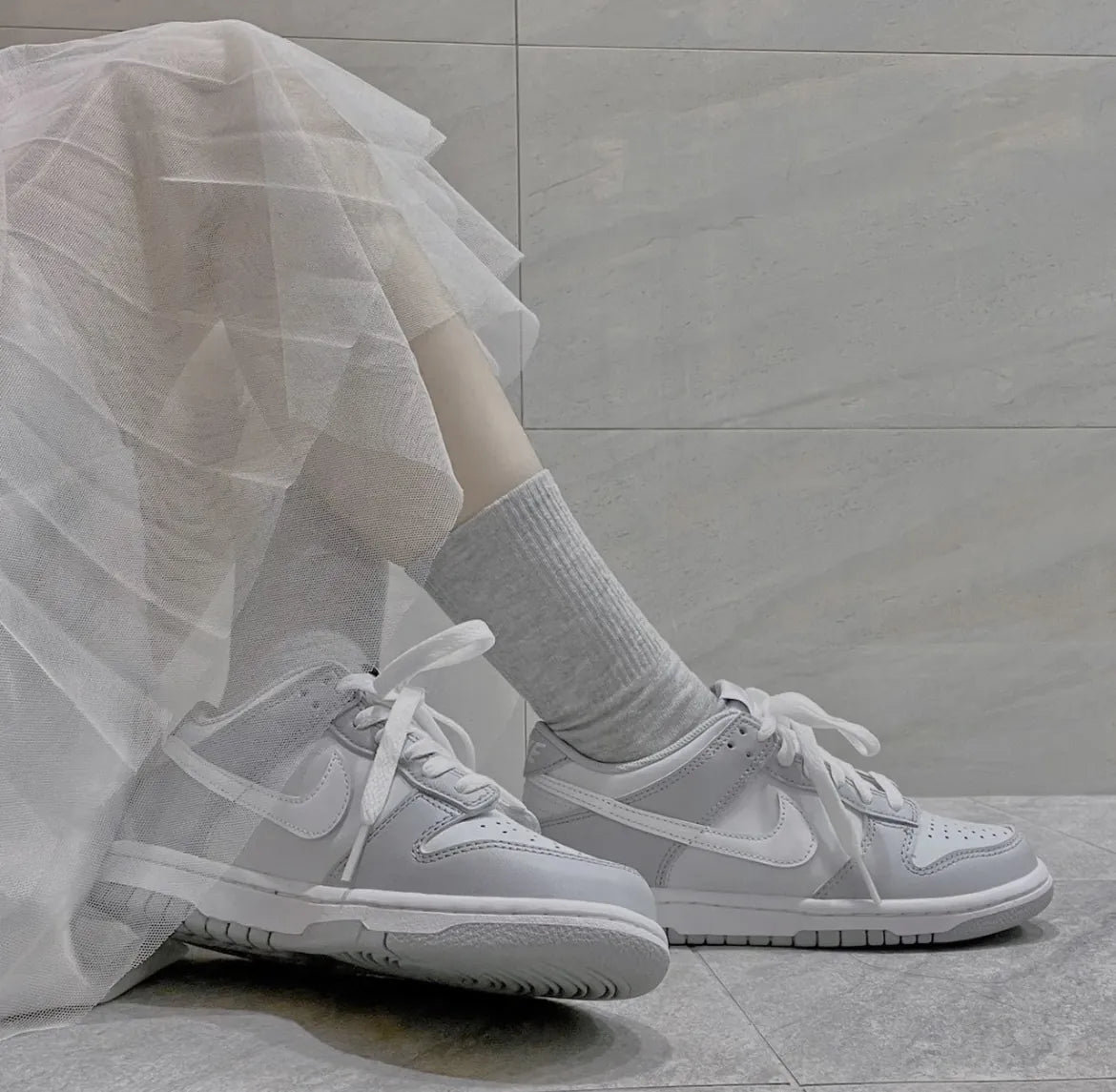 NIKE DUNK LOW GS | TWO TONE GREY