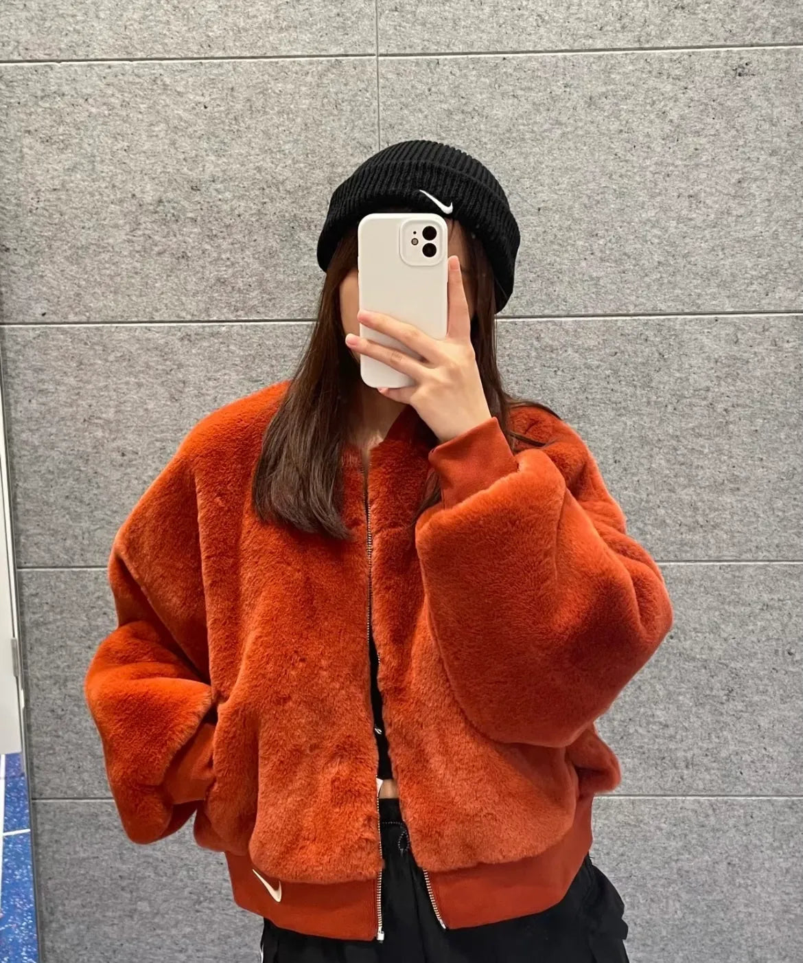 NIKE SWOOSH LOGO FUR REVERSIBLE JACKET ( 雙面毛毛外套 ) | 3 COLORS