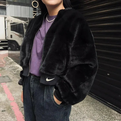 NIKE SWOOSH LOGO FUR REVERSIBLE JACKET ( 雙面毛毛外套 ) | 3 COLORS