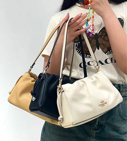 COACH 3WAY PLEATS SHOULDER BAG | 5 COLORS