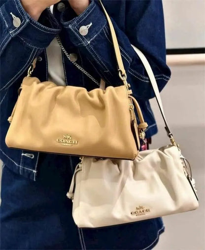 COACH 3WAY PLEATS SHOULDER BAG | 5 COLORS