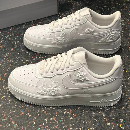 NIKE AIR FORCE 1 | EMBOSSED WHITE ROSE