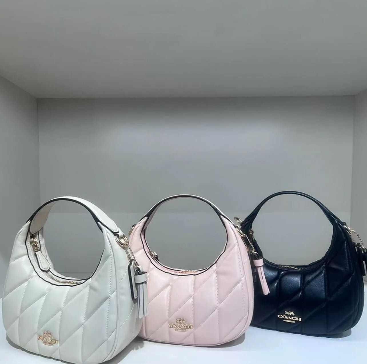 COACH 2WAY QUILTING LEATHER MINI CROSSBODY BAG | 4 COLORS