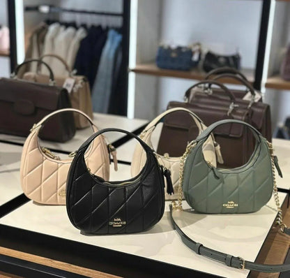 COACH 2WAY QUILTING LEATHER MINI CROSSBODY BAG | 4 COLORS