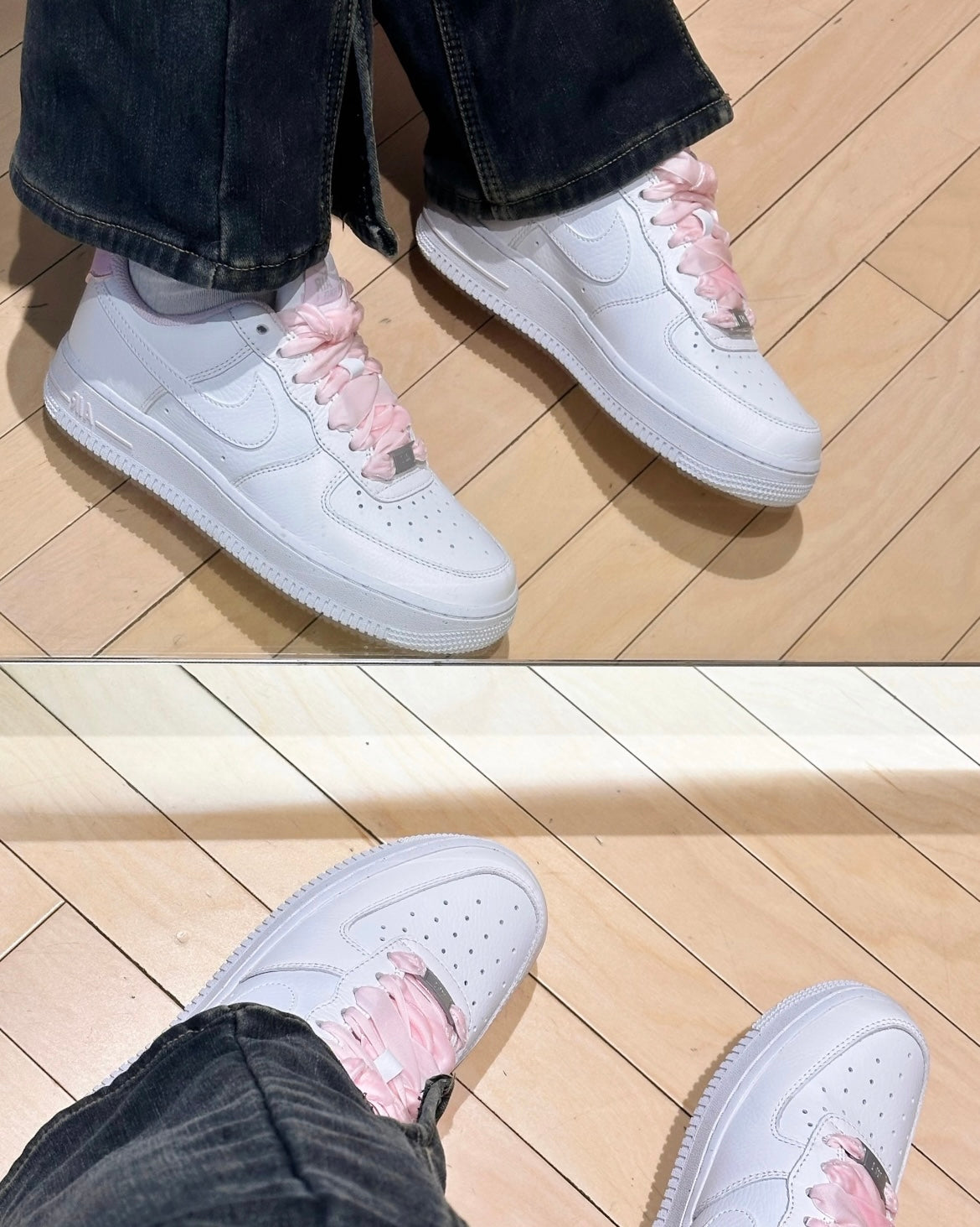 NIKE AIR FORCE 1 PINK LACE | PINK WHITE