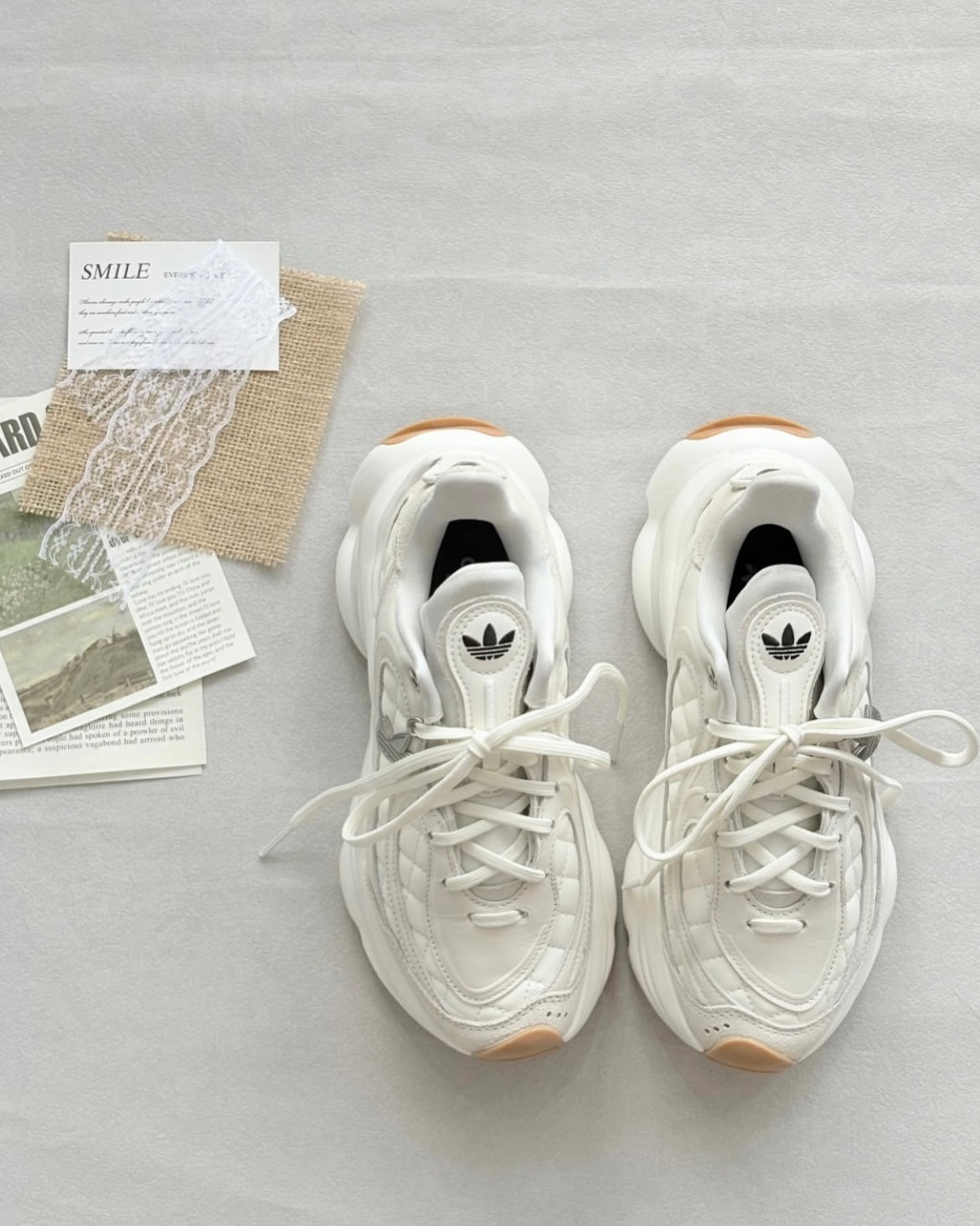 ADIDAS OZVENUZ | CREAM CHECKERED 小香風