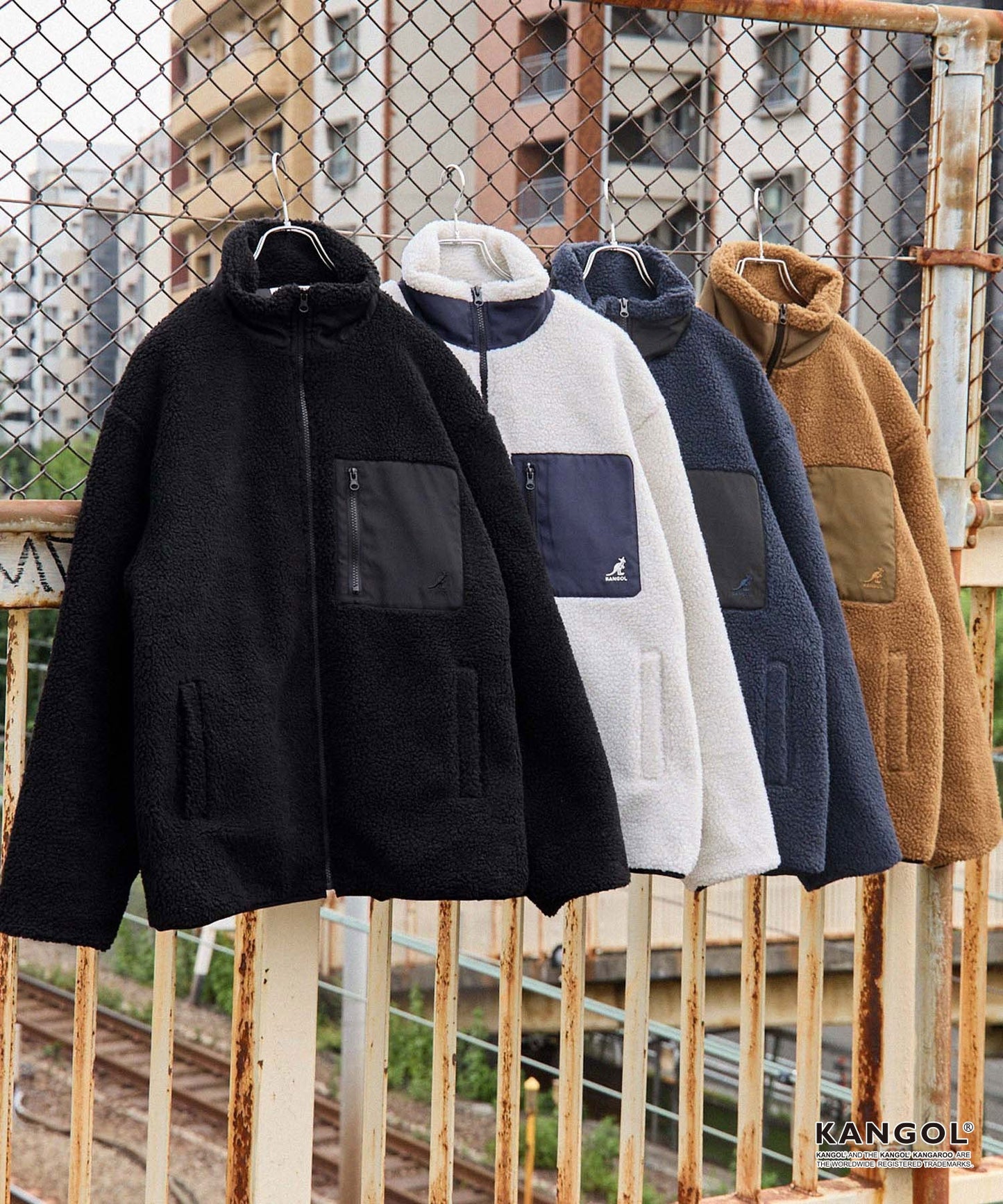 KANGOL OVERSIDE FLEECE JACKET ( 搖粒外套 ) | 5 COLORS