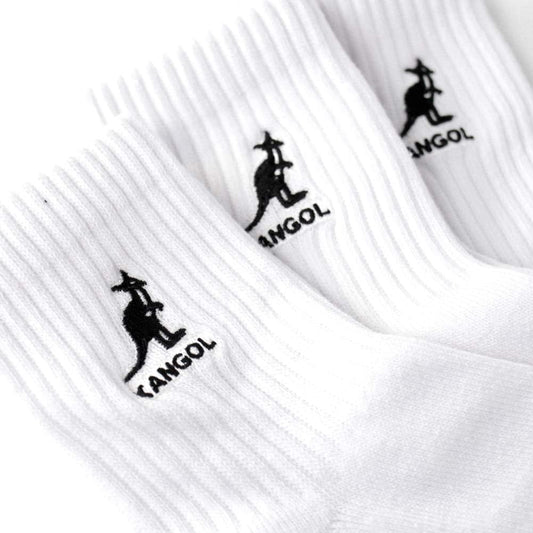 KANGOL SOCKS 23-25CM | WHITE 3 PAIR