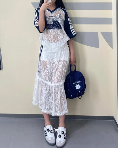ADIDAS LACE SPORT TEE | 2 COLORS