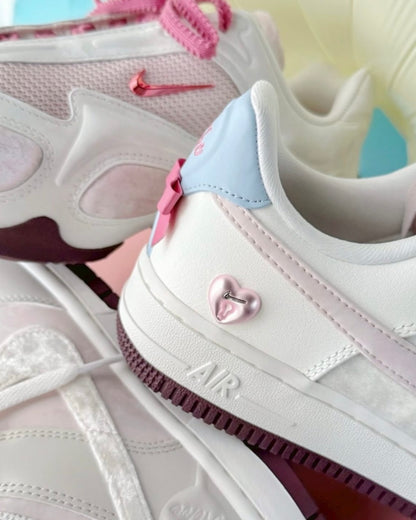 NIKE AIR FORCE 1 RIBBON HEART | PINK WHITE