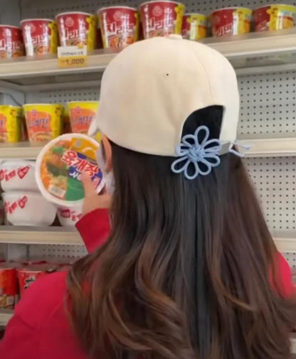ONGO EMBROIDERY FLOWER KNOT CAP | 4 COLORS