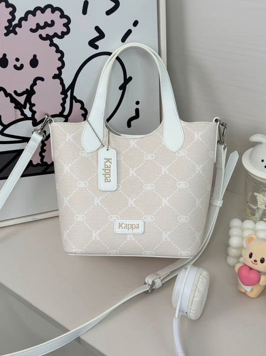 KAPPA MONOGRAM BUCKET BAG | BEIGE PINK