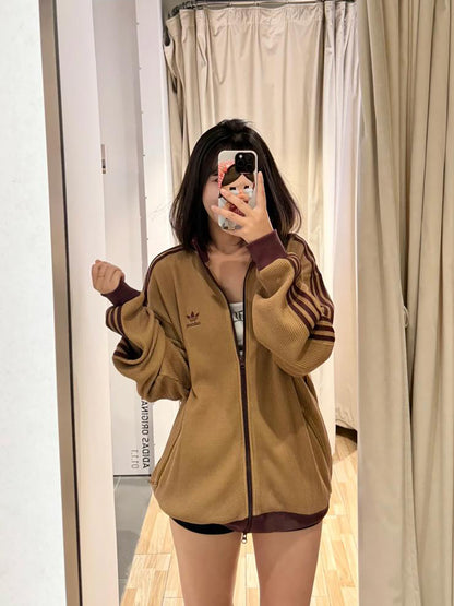 ADIDAS ORIGINALS KNIT JACKET | BROWN
