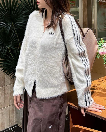 ADIDAS ORIGINALS FLUFFY KNIT JACKET | 2 COLORS