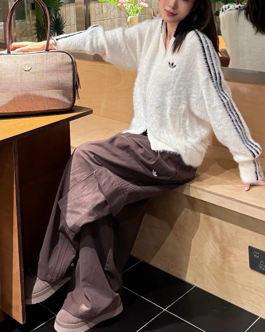 ADIDAS ORIGINALS FLUFFY KNIT JACKET | 2 COLORS