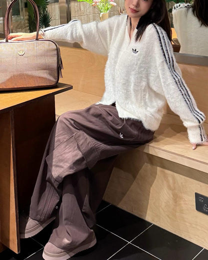 ADIDAS ORIGINALS FLUFFY KNIT JACKET | 2 COLORS