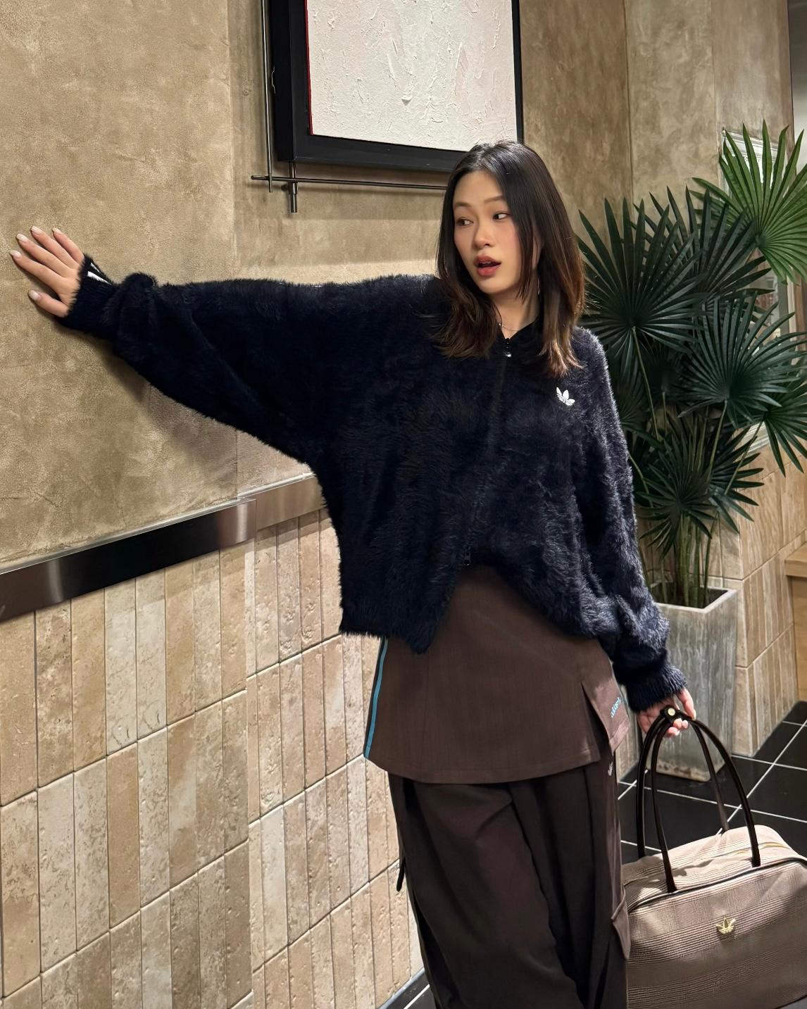 ADIDAS ORIGINALS FLUFFY KNIT JACKET | 2 COLORS