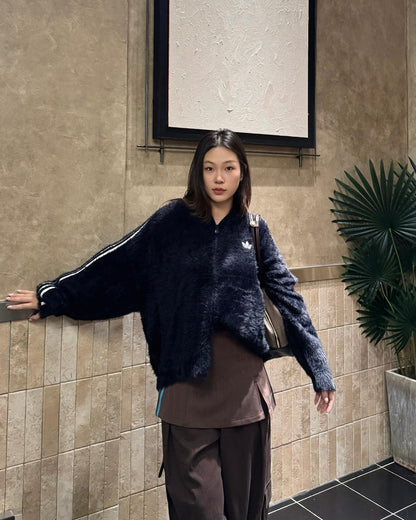 ADIDAS ORIGINALS FLUFFY KNIT JACKET | 2 COLORS
