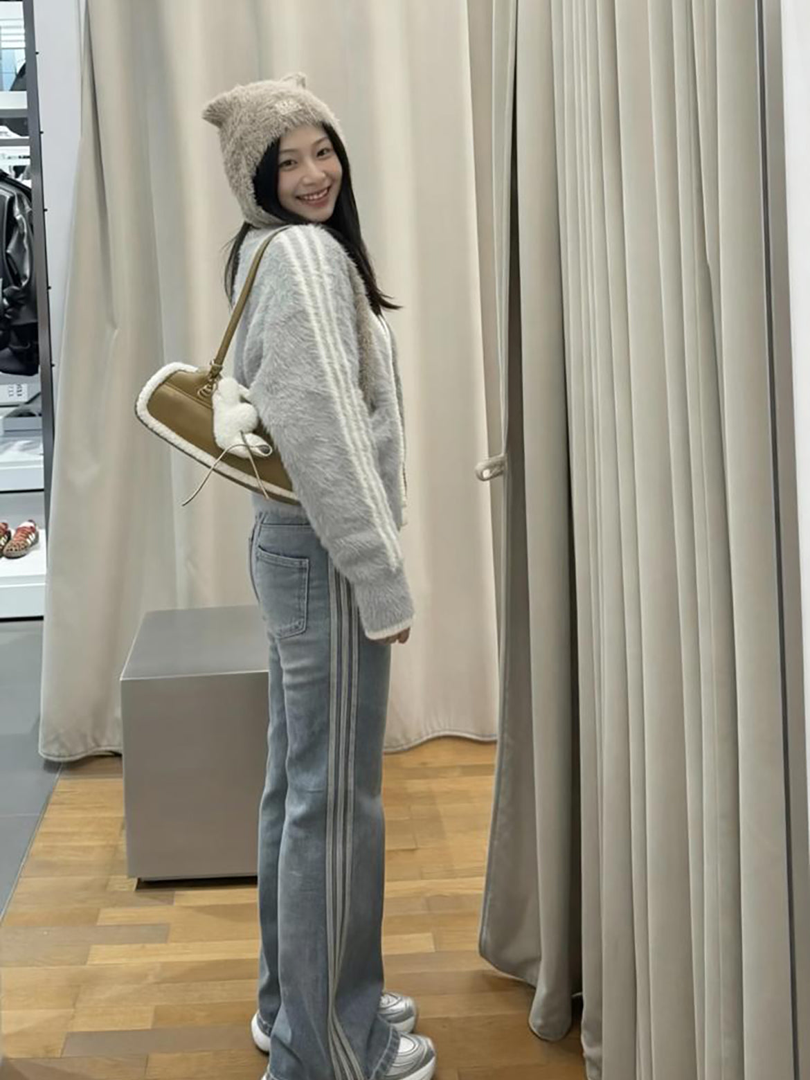 ADIDAS ORIGINALS NY FLUFFY KNIT JACKET | 2 COLORS