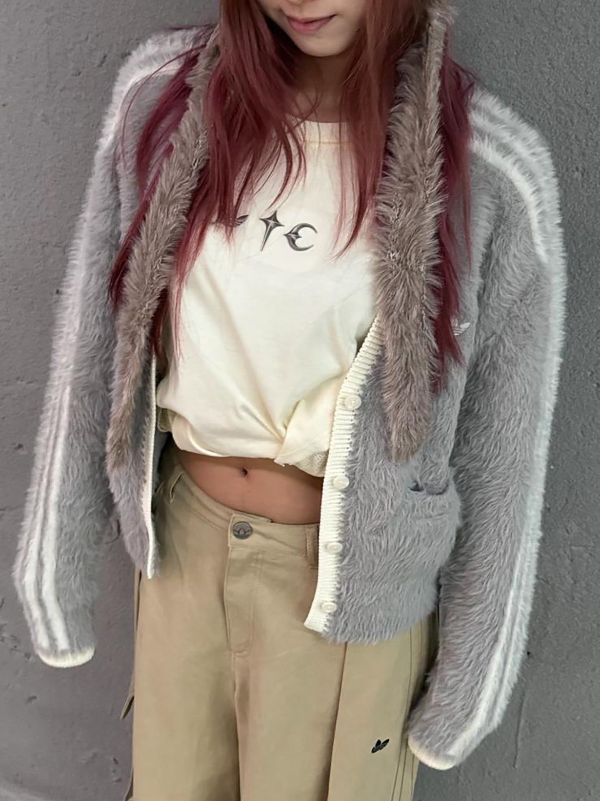 ADIDAS ORIGINALS NY FLUFFY KNIT JACKET | 2 COLORS