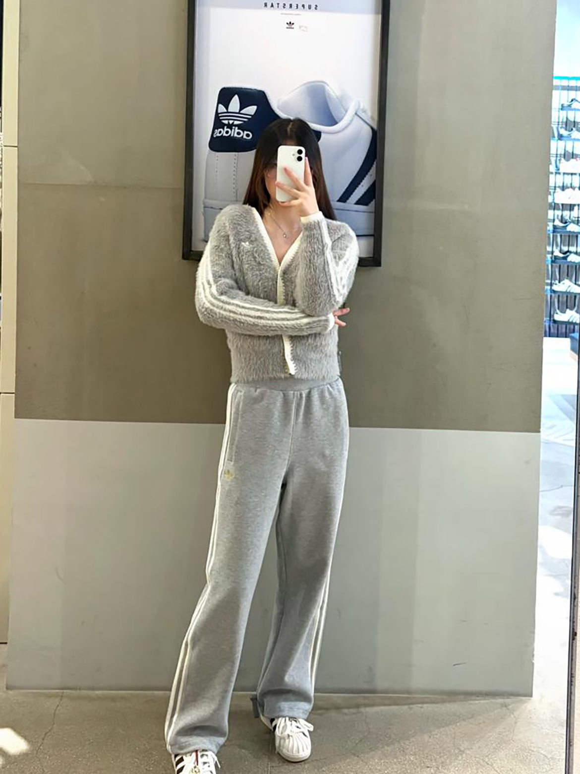 ADIDAS ORIGINALS NY FLUFFY KNIT JACKET | 2 COLORS