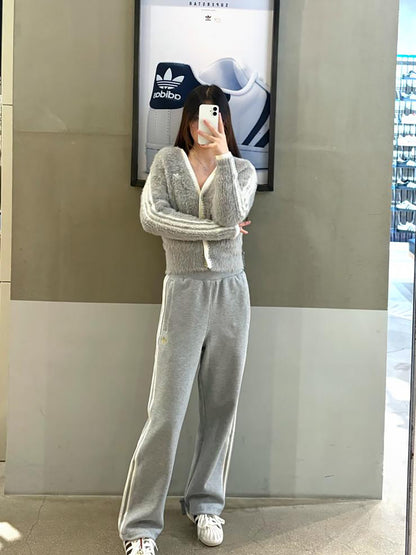 ADIDAS ORIGINALS NY FLUFFY KNIT JACKET | 2 COLORS