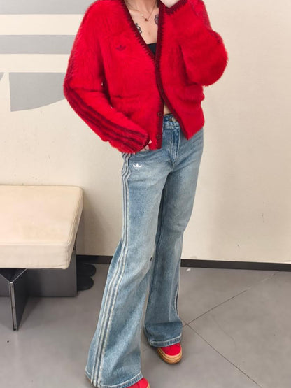 ADIDAS ORIGINALS NY FLUFFY KNIT JACKET | 2 COLORS