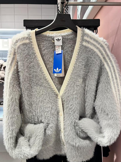 ADIDAS ORIGINALS NY FLUFFY KNIT JACKET | 2 COLORS