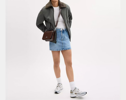 COACH 2WAY LEATHER SHOULDER BAG | 3 COLORS