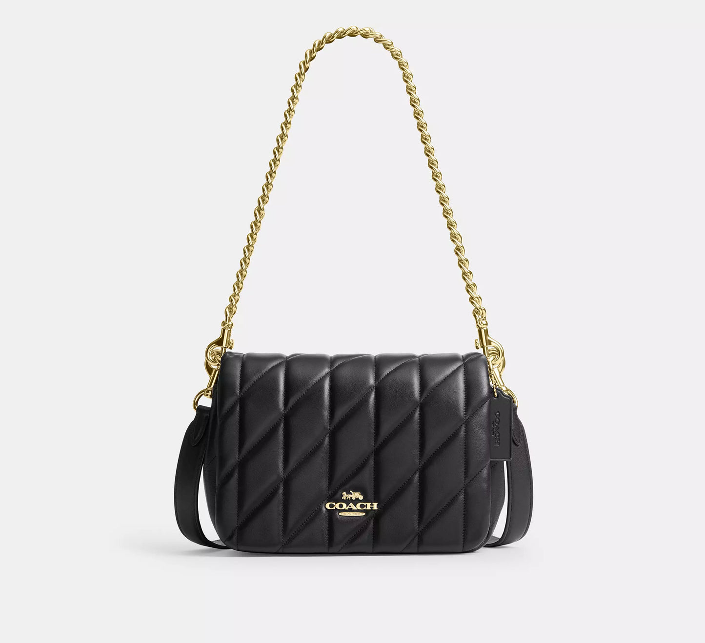 COACH 2WAY QUILTING LEATHER SHOULDER BAG | 4 COLORS