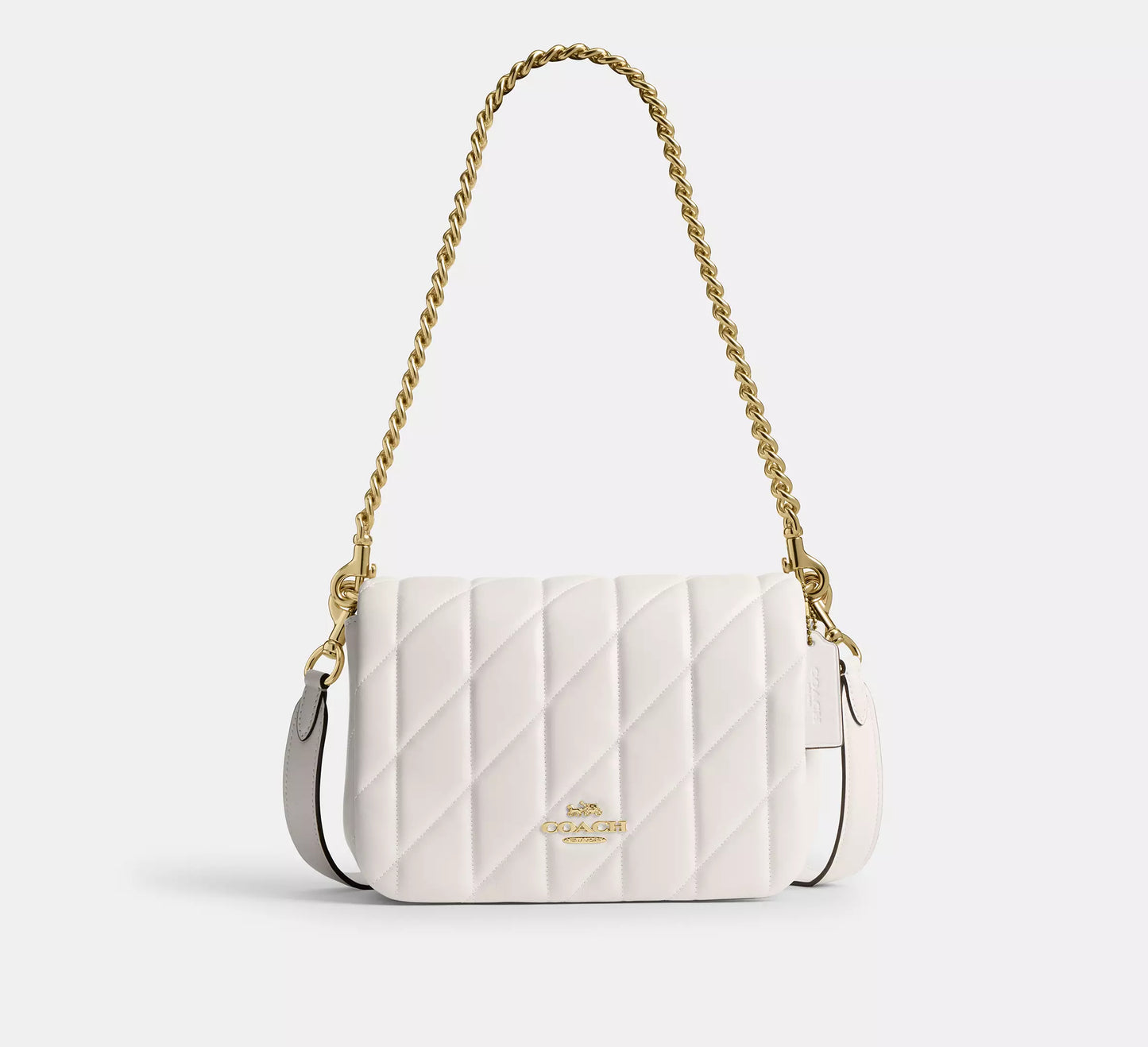 COACH 2WAY QUILTING LEATHER SHOULDER BAG | 4 COLORS