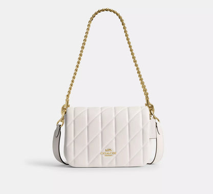 COACH 2WAY QUILTING LEATHER SHOULDER BAG | 4 COLORS