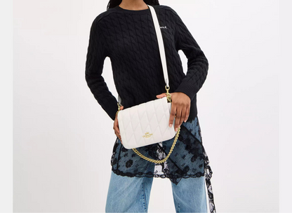 COACH 2WAY QUILTING LEATHER SHOULDER BAG | 4 COLORS