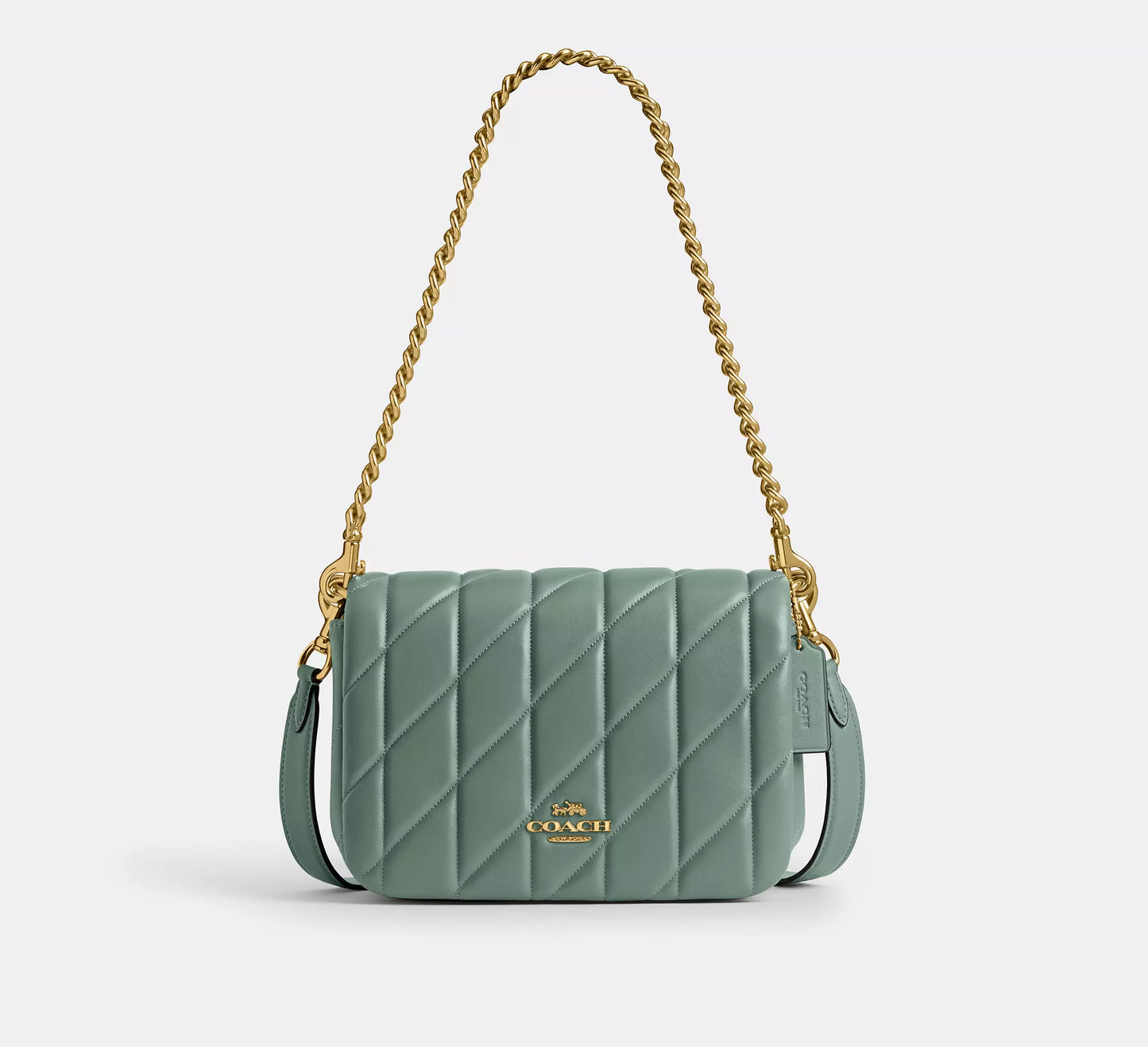 COACH 2WAY QUILTING LEATHER SHOULDER BAG | 4 COLORS