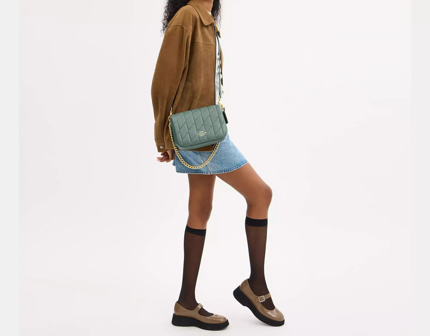 COACH 2WAY QUILTING LEATHER SHOULDER BAG | 4 COLORS
