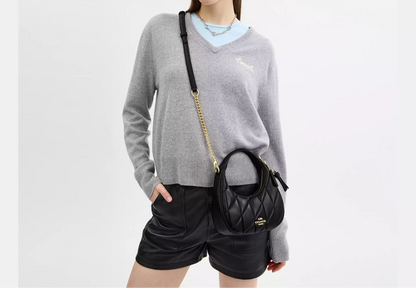COACH 2WAY QUILTING LEATHER MINI CROSSBODY BAG | 4 COLORS