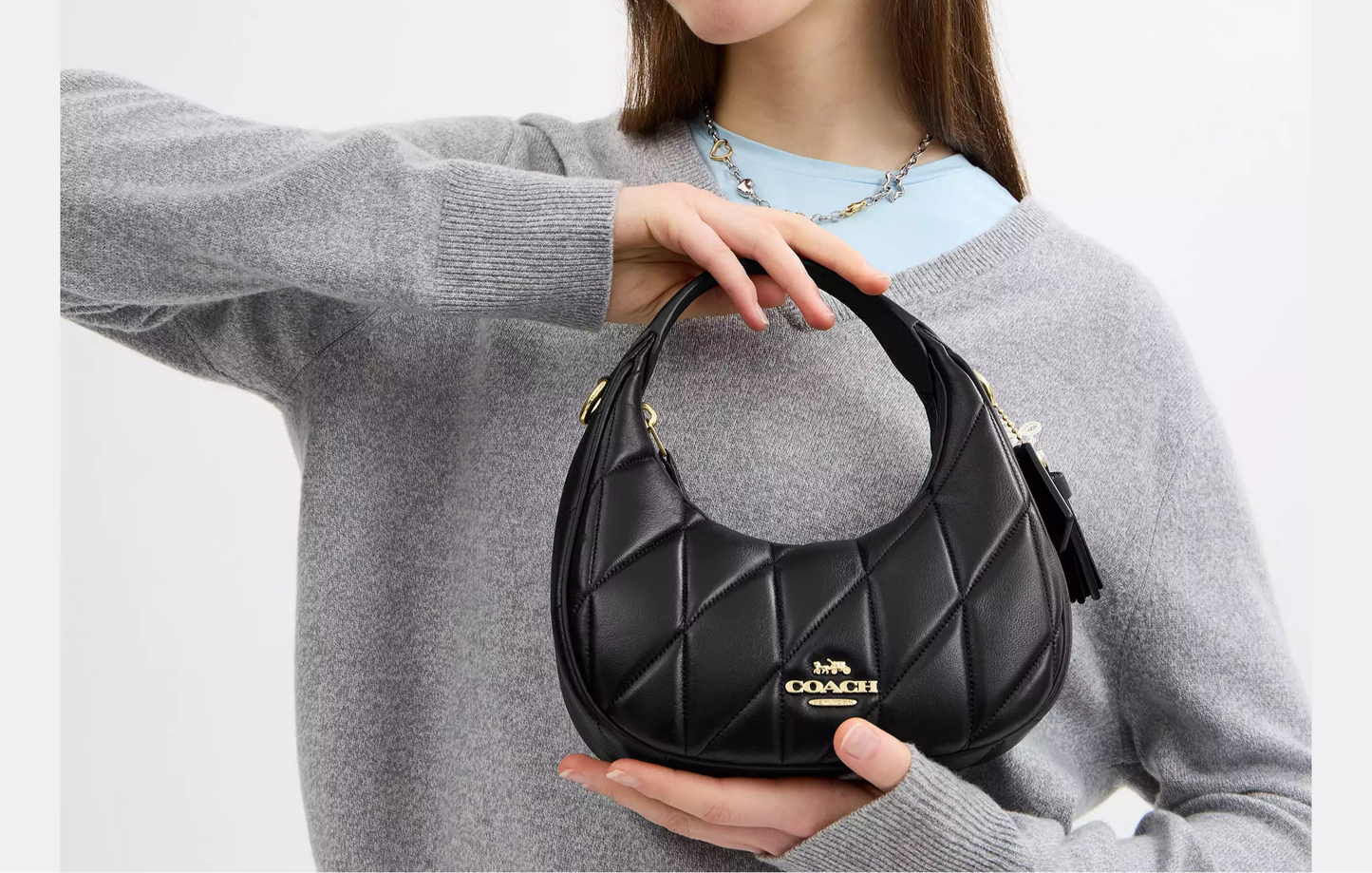 COACH 2WAY QUILTING LEATHER MINI CROSSBODY BAG | 4 COLORS