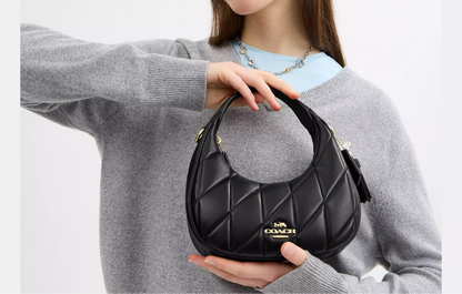COACH 2WAY QUILTING LEATHER MINI CROSSBODY BAG | 4 COLORS