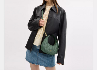 COACH 2WAY QUILTING LEATHER MINI CROSSBODY BAG | 4 COLORS