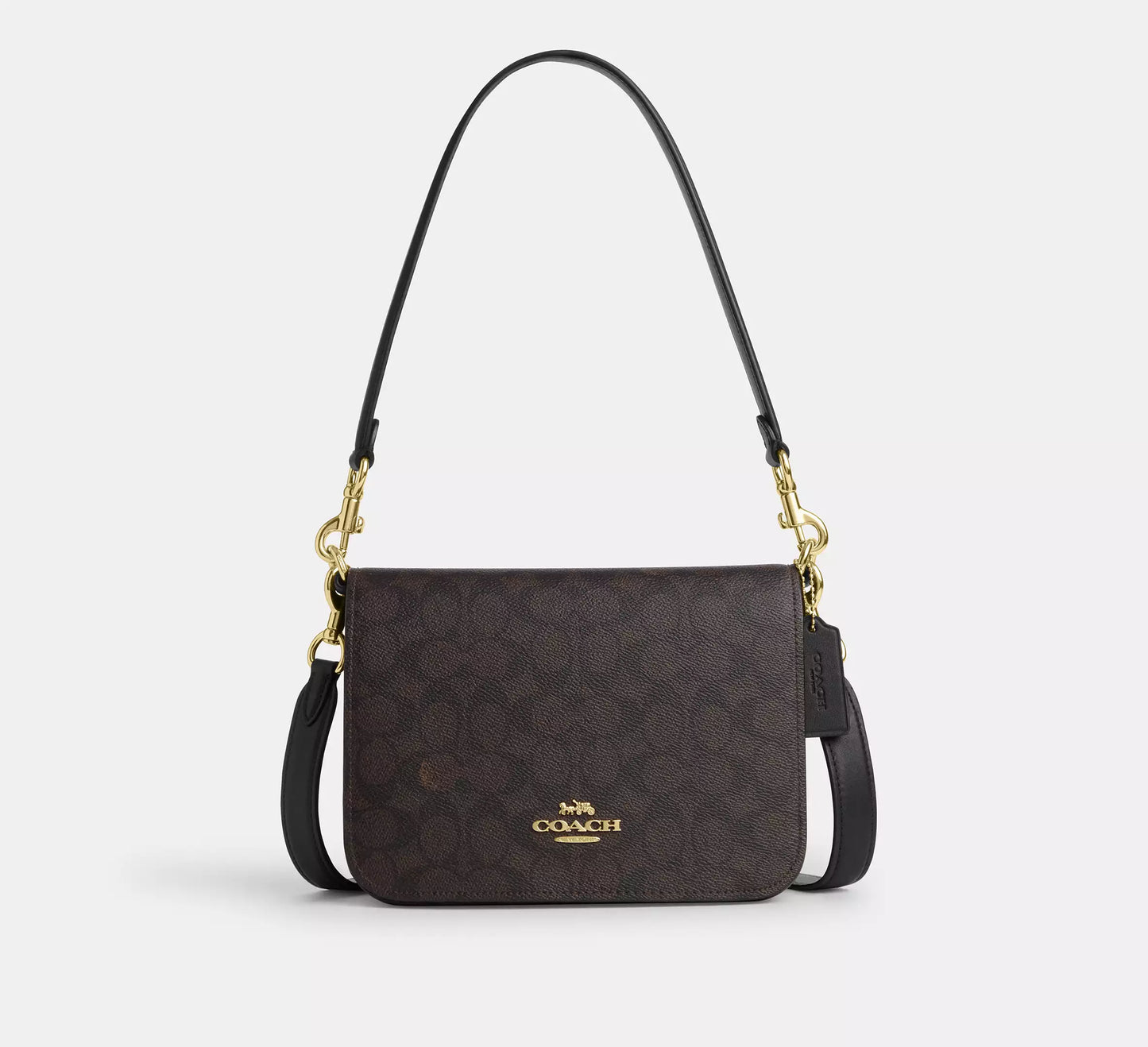 COACH 2WAY MONOGRAM CANVAS SHOULDER BAG | 2 COLORS