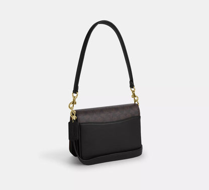 COACH 2WAY MONOGRAM CANVAS SHOULDER BAG | 2 COLORS