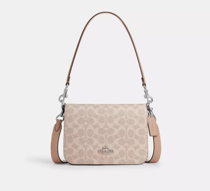 COACH 2WAY MONOGRAM CANVAS SHOULDER BAG | 2 COLORS